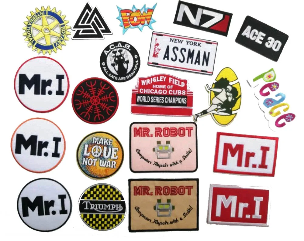 

Triumph N7 Mr I Mr Robot Pow And Peace Love Fashion Cloth With Badge iron on patches