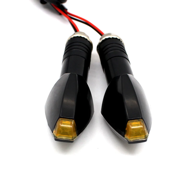 Nuoxintr 1 Pair Universal Motorcycle Turn Signal Lights LED Triangle Sequential Turn Signals Indicators for Honda Kawasaki Yamaha
