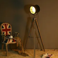 Vintage Retro Industrial Loft iluminación madera Led trípode Luz de suelo con Control remoto para estudio de fotografía sala de estar