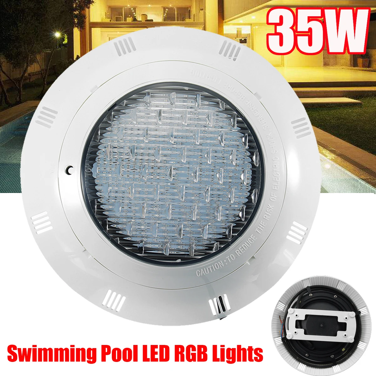 

252 LED 35W 12V RGB Swimming Pool Underwater Light IP68 Wall Mounted Power LED Outdoor Underwater Lighting 7Color Remote Control