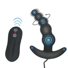 Silikon Anal Plug uzaktan kumanda vibratör erkekler Anal boncuk Butt Plug vibratör vajina Anal yetişkin seks oyuncakları Masturbator