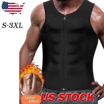 

US Men's Slimming Neoprene Vest Sweat Shirt Body Shaper Waist Trainer Shapewear