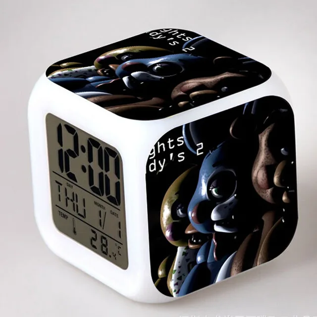 Bonnie Chica Foxy reloj pertador Fnaf world Alarm Clocks LED 7 Color