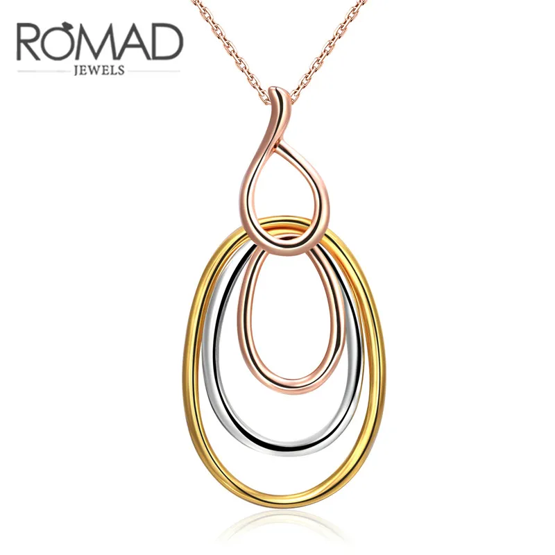 

Factory Direct Supply Statement Necklace Three-color Multi-Circles Simple Fashion Necklace for Women Rose Gold Silver Color