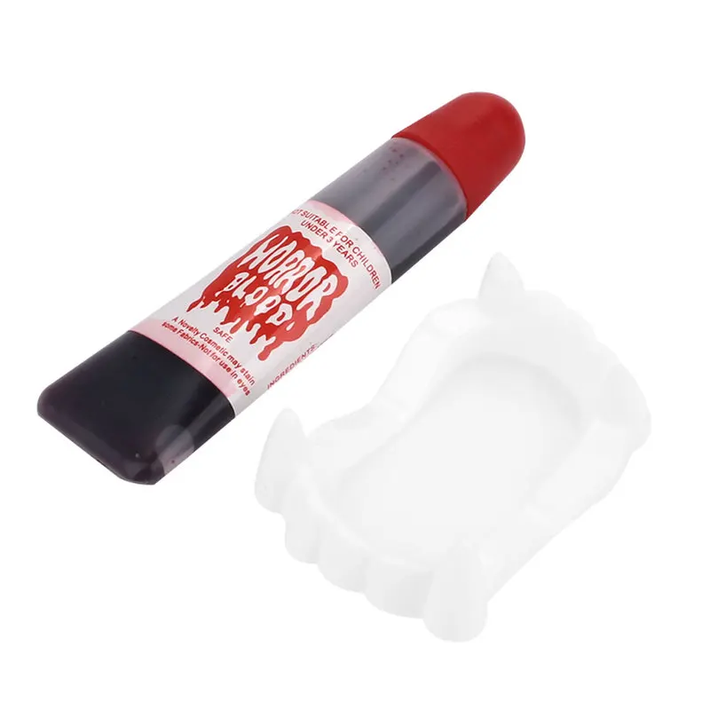 

Red Liquid Fake Blood Toy Trick Spoof TV Realistic Denture Props Terrible Movie Artificial Blood Makeup Role Playing Props