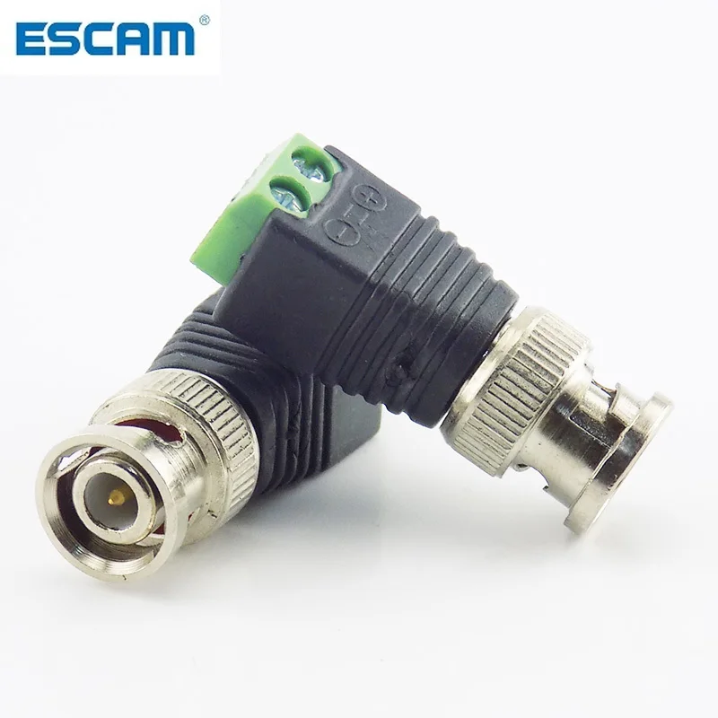 ESCAM 2x коаксиальный CAT5 Мужчина BNC разъем DC адаптер балун Разъем для CCTV Камера безопасности Системы наблюдения аксессуары