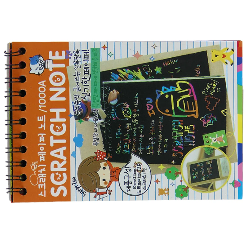 

Affordable 10pcs Scratch Note Black Cardboard Creative DIY Draw Sketch Notes for Kids Toy Notebook School Supplies