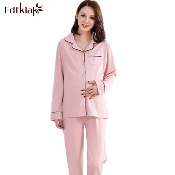 

Fdfklak Maternity Sleepwear Pajamas Long Sleeve Clothes for Pregnant Women Cotton Breast-feeding Pyjamas Set Nursing Pajama