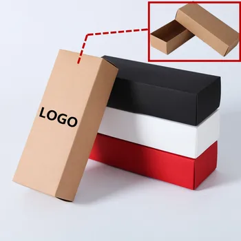 

10sizes 3 colors paper box jewelry custom logo black kraft jewelry storage boxes 50/lot ,MOQ 200pcs for custom