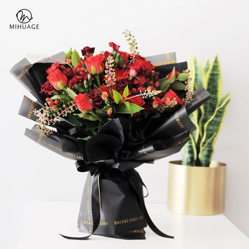 

MiHuaGe 20Pcs Packing Paper Waterproof Thickening Soft Bouquet Wrapping Paper Wedding Holiday Bouquet Decoration Paper
