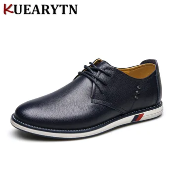 

2018 men's casual shoes leather men's shoes comfortable breathable wear-resistant lace shoes 3 colors 2693