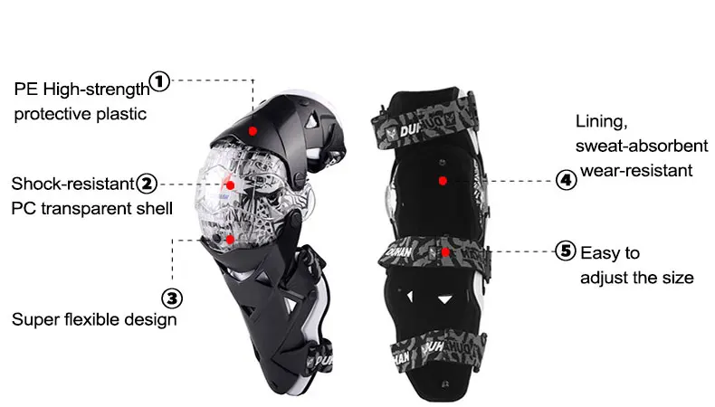 DUHAN moto rcycle наколенники подвижные суставы moto cross Racing наколенники MX moto наколенники PC ударопрочный