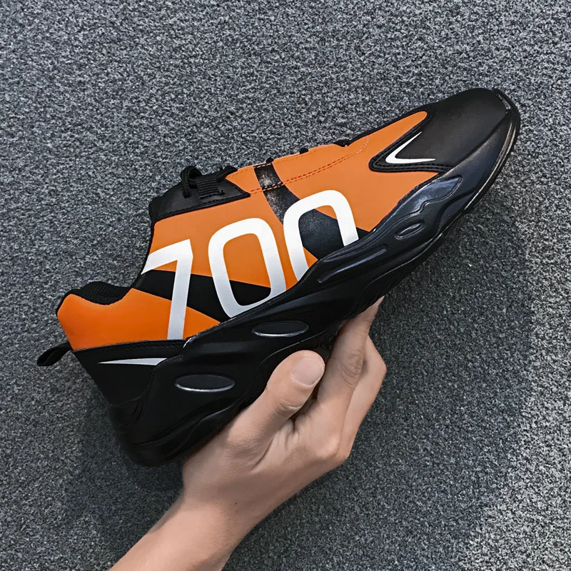 

Fashion Breathable Four Seasons Casual Shoes Leather Coloring Board Shoes Personality New Sports Running Men's Shoes