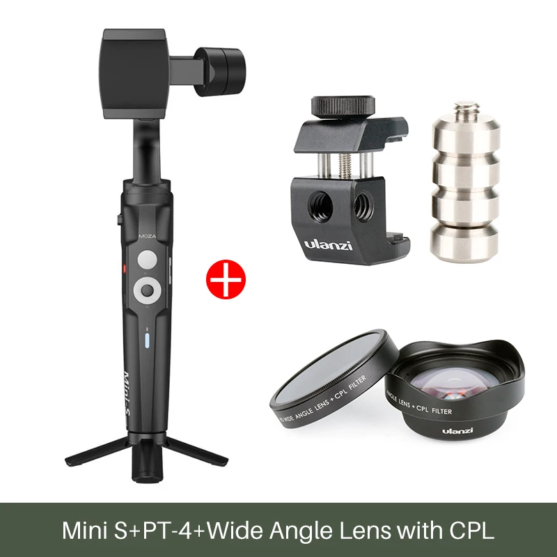 Moza Mini S складной 3 оси смартфон Gimbal расширение StickHandheld Gimbal стабилизатор для iPhone Xs Max X samsung S10 S9 - Цвет: Mini S Lens Kit