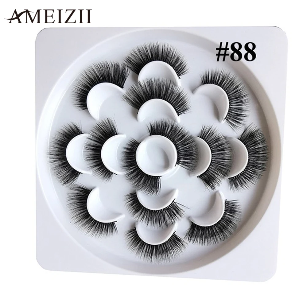 

AMEIZII 7 Pairs 3D Mink Lashes Natural False Eyelashes Extension Faux Lashes Artificial Long Thick Fake Eye Lashes For Beauty