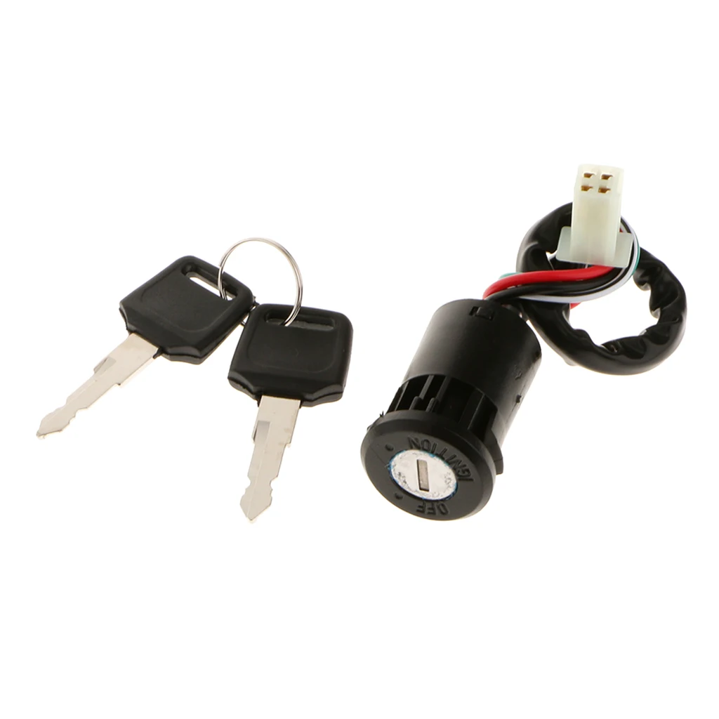 Best KEY IGNITION SWITCH 4 WIRE Mini ATV Quad Pocket Dirt Chopper Bike Scooter