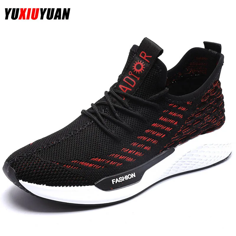 

2019 Fashion Flying Weaving Breathable Cushioning Sport Running Shoes Men Leisure Wear Resistant Viscose Sneakers