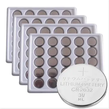

100PCS/LOT Coin battery CR2032 LR232 3V Cell Button Battery Currency type batteries for watches, toy, calculator Free Shipping