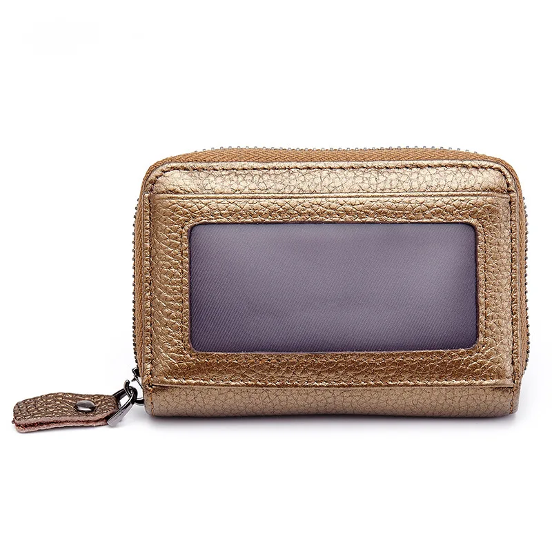 

Luxury Women Men's 100% Cow Genuine Leather Business Card Bag Organ Design Bank Credit Card ID Holders Bag Wallet Zero Purse