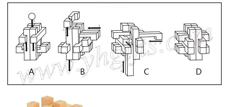 9 видов конструкций/Лот. Высококачественная деревянная 3D Блокировка, Конг Мин замок, тренировка IQ Игрушки, магические кубики. Головоломка Куб. Классические игрушки