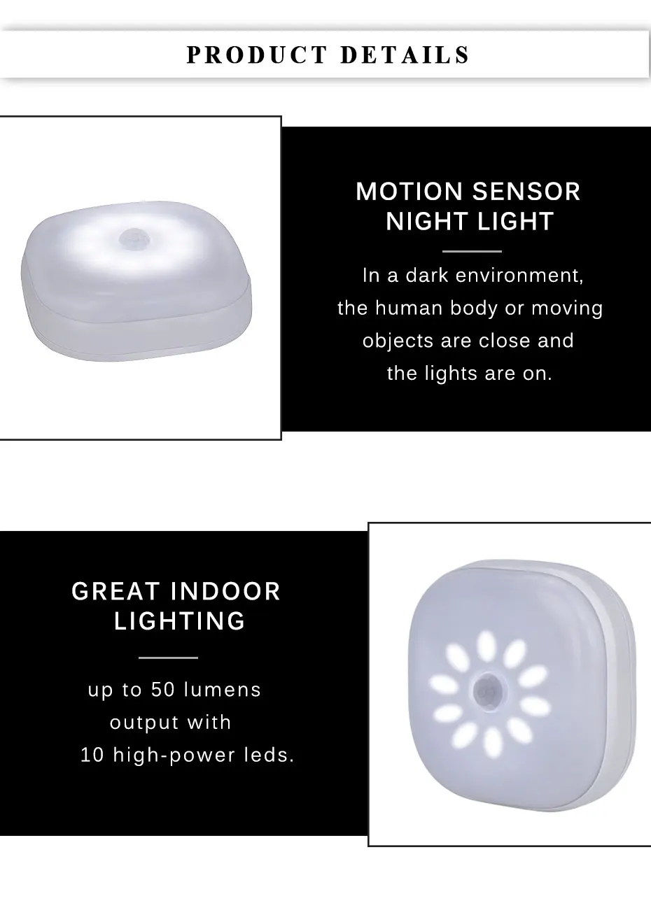 LED PIR Motion Sensor Light Auto On/Off Led Night Lights 10 LEDs Cabinet Lamp For Indoor Closet Wardrobe Stair Hallway Lighting unicorn night light