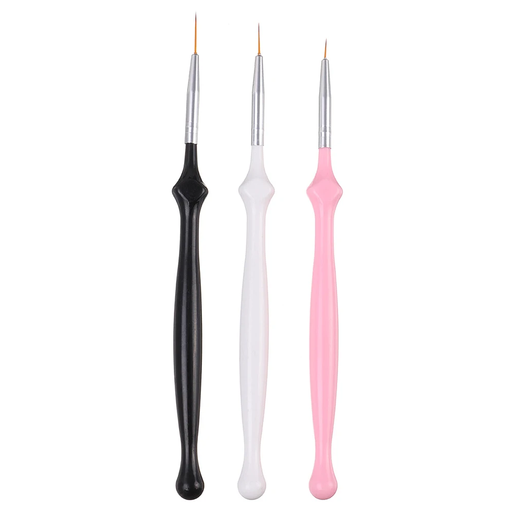 3pcs UV Gel Nail Liner Brush Set 7/9/11mm Gourd Handle Drawing Painting Dotting UV Gel Acrylic Pen Manicure Nail Art Tool