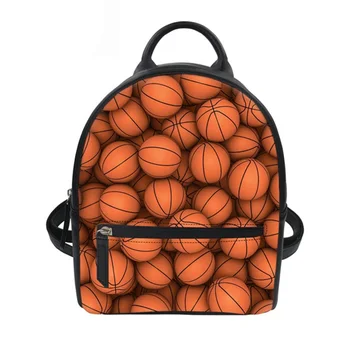

Men Women Mini Backpack Teenager Boys Girls Schoolbag 3D Soccerly Basket Ball Daypack PU Leather Schoolbag Kid Satchel
