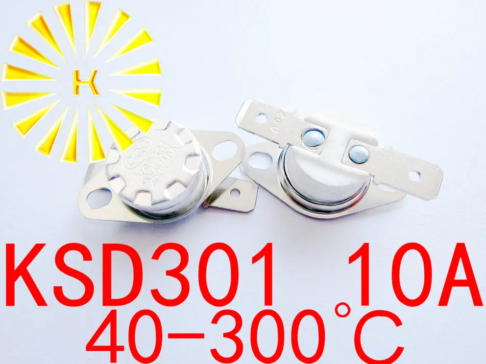 

KSD301 10A 40-300 degree Ceramic 250V Normally Closed/Open Temperature Switch Thermostat For sterilized cupboard x 100PCS