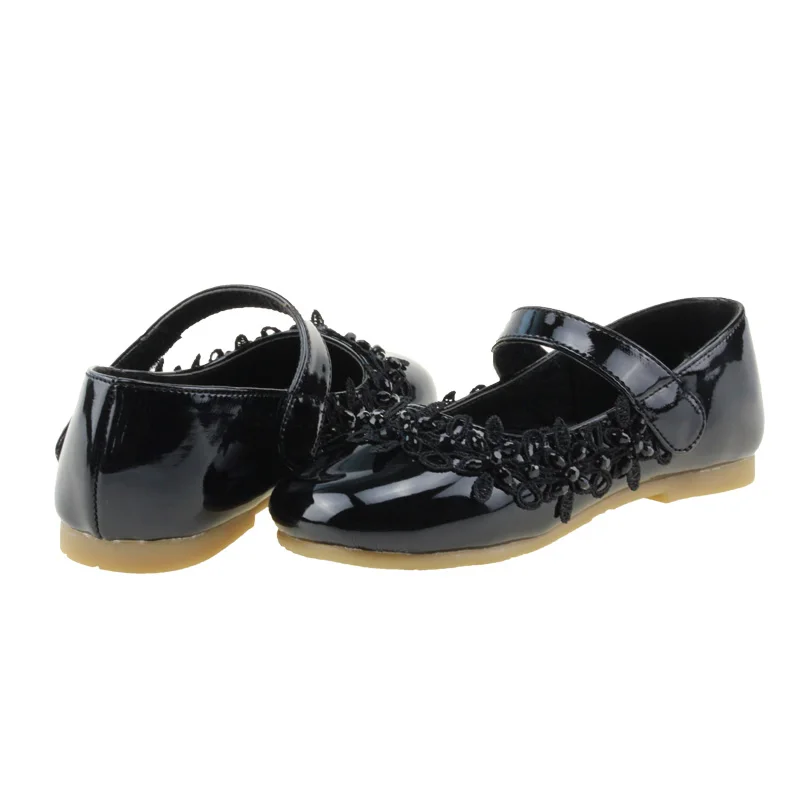 

MSMAX Girls Dress Shoes Pu Leather Lace Princess Party Shoes Children Breathable Hook&Loop Oxford Wedding Shoes
