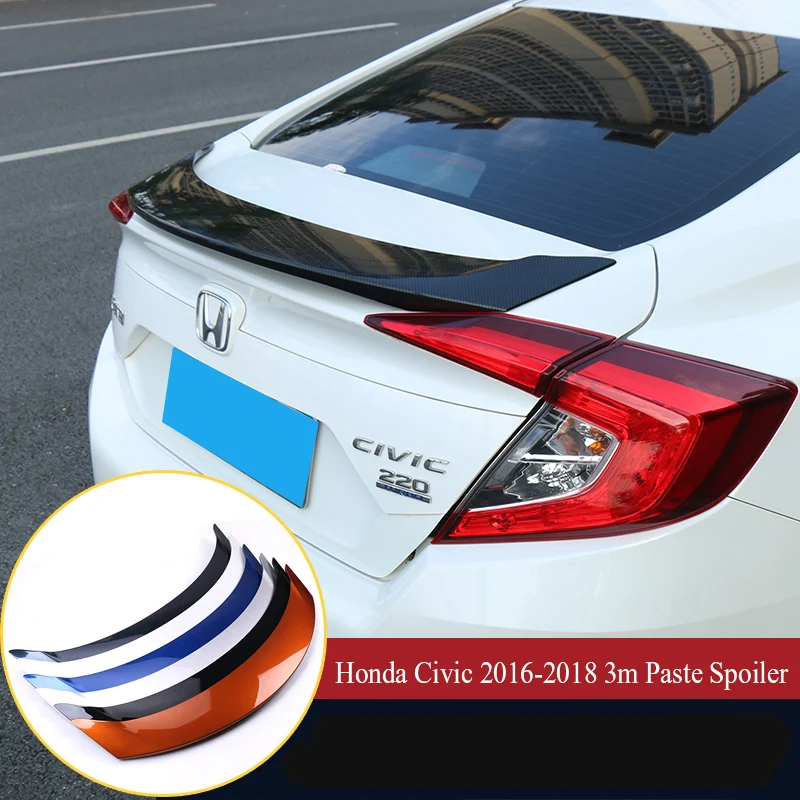 

JIOYNG For Honda Civic 2016-2018 Rear Wing Spoiler, Trunk Boot Wings Spoilers paint ABS 3m Paste FAST BY EMS