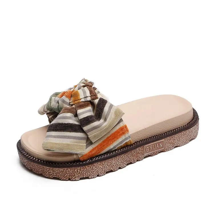 

Slippers Women Wedges Platform Bow Summer Sandals Slipper Female Home Outdoor Slippers Open Toe Slides Women Beach Shoes