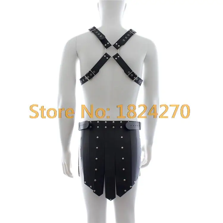 Faux Leather Hot Sexy Lingerie for Men Sex Fetish Bondage Body Harness Male Primitive Lingerie with Dress Erotic Costumes