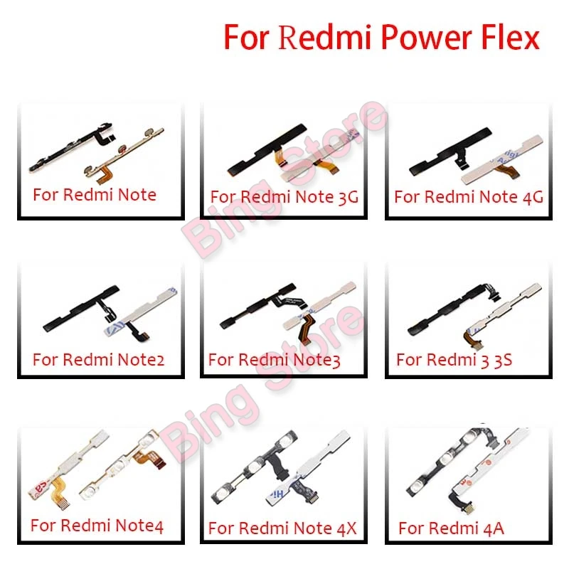 

Power On Off Volume Button Side Key Flex Ribbon For Xiaomi Redmi 3 3S Rdemi 3G 4G 4 pro 4X 4A Note 2 Note 3 Note 4 Note 4X