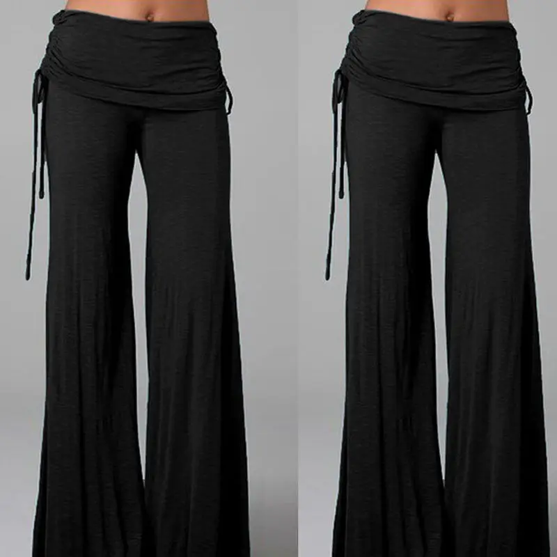 Женские брюки Palazzo Длинные свободные с высокой талией 2018|loose casual pants|ladies trouserswide leg |