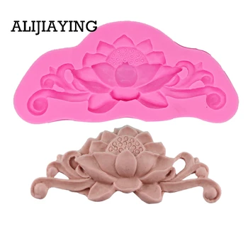 

M0264 1Pcs Lotus dragonfly Craft Art Silicone mold Craft Molds DIY Sugarcraft flower Cake Border Mould Fondant Chocolate Molds