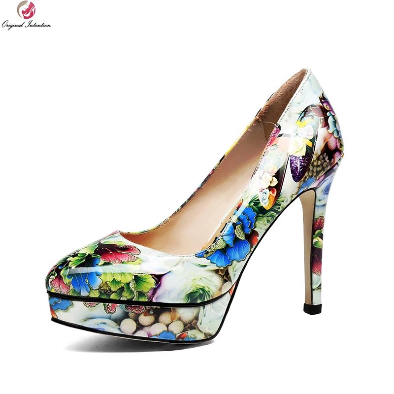 

Original Intention New Fashion Women Pumps Stylish Round Toe Square Heels Pumps Elegant Multi Colors Shoes Woman US Size 4-8.5