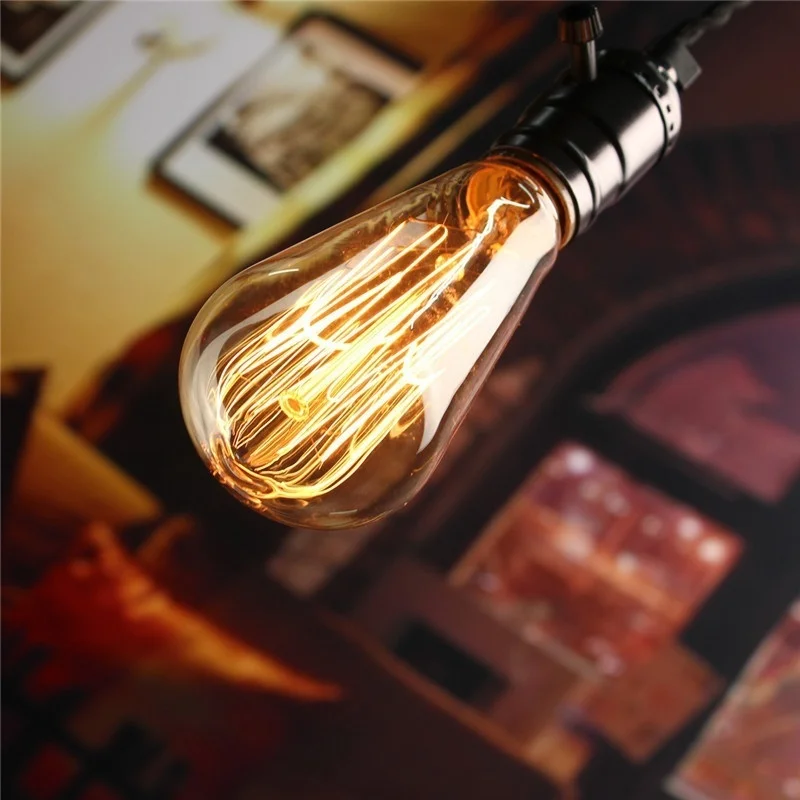 6 ПАК ST64 винтажная лампочка накаливания Эдисона E27 Dimable Filament Lighting 40W 60W Filament промышленный домашний Лофт Декор 110V 220V