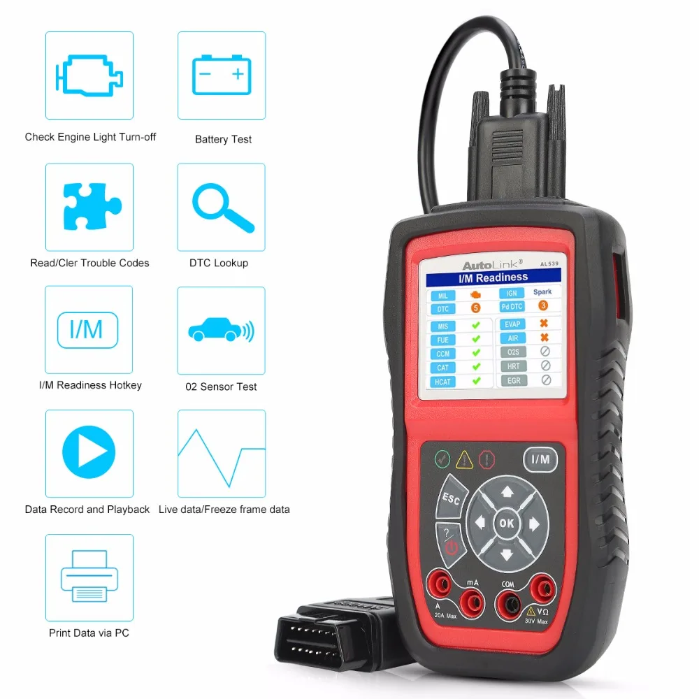 AUTEL автолинк AL539 Авто OBD2 код ридер профессиональный автомобильный диагностический инструмент сканер автомобиля ЭБУ тестер многоязычный для автомобилей OBDII