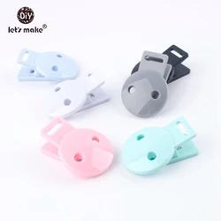 Let's Make Baby Accessories Round Head Pacifier Clips 5pc Mix Infant Soother Clip DIY Beads Baby Plastic Pacifier Clips Teether