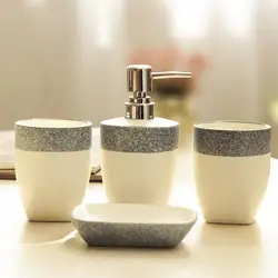Классические черные Ванная комната ремесел Керамика 4 шт. комплект Для ванной мыть полоскание чашка Зубная щётка чашки Мыло коробка