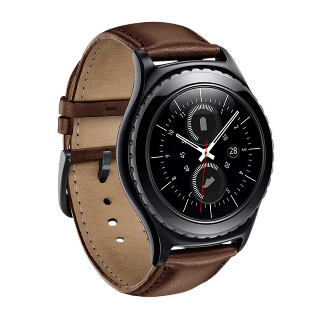 3 цвета ремешок из натуральной кожи для samsung gear S2 20 мм Классический Frontier часы группа Повседневная официальная мужские часы аксессуары