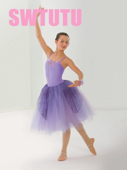 Lilac adult child ballerina romantic ballet dress kids purple performance stage dance costume for adult BL0029