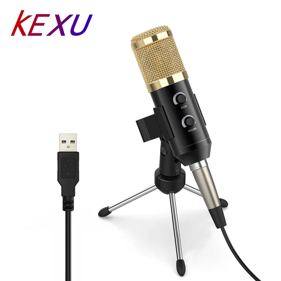 Kexu профессиональный микрофон для записи Usb Plug & Play конденсаторный с ударным Moun