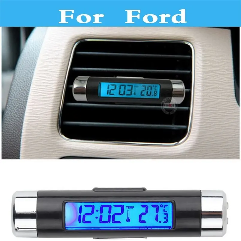 

Car Digital Clock + Time Time + Thermometer For Ford Excursion Expedition Explorer Crown Victoria Ecosport Edge Escape Everest
