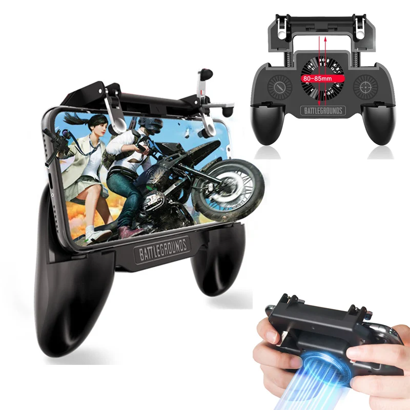 

Mobile Gaming GamePad Cooler Cooling Fan Free Fire PUBG Mobile Game Controller PUBG Controller Joystick Metal L1 R1 Trigger