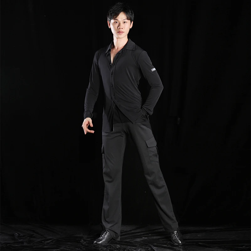 Современный танцевальный костюм художественный тест латинский танец платье рубашка с длинными рукавами Национальный Стандартный танец Практика clothes-AZ1084