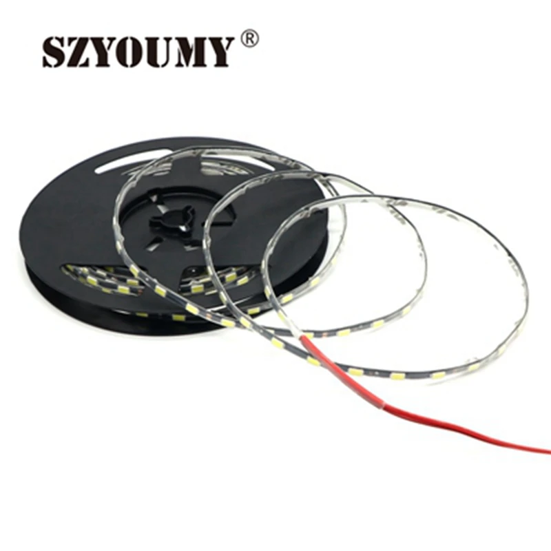 SZYOUMY узкая сторона IP65 водонепроницаемый 5730 Светодиодная лента гибкий светильник DC12V, 5 мм ширина, черный/белый PCB, 60 светодиодный/м, 5 м/лот