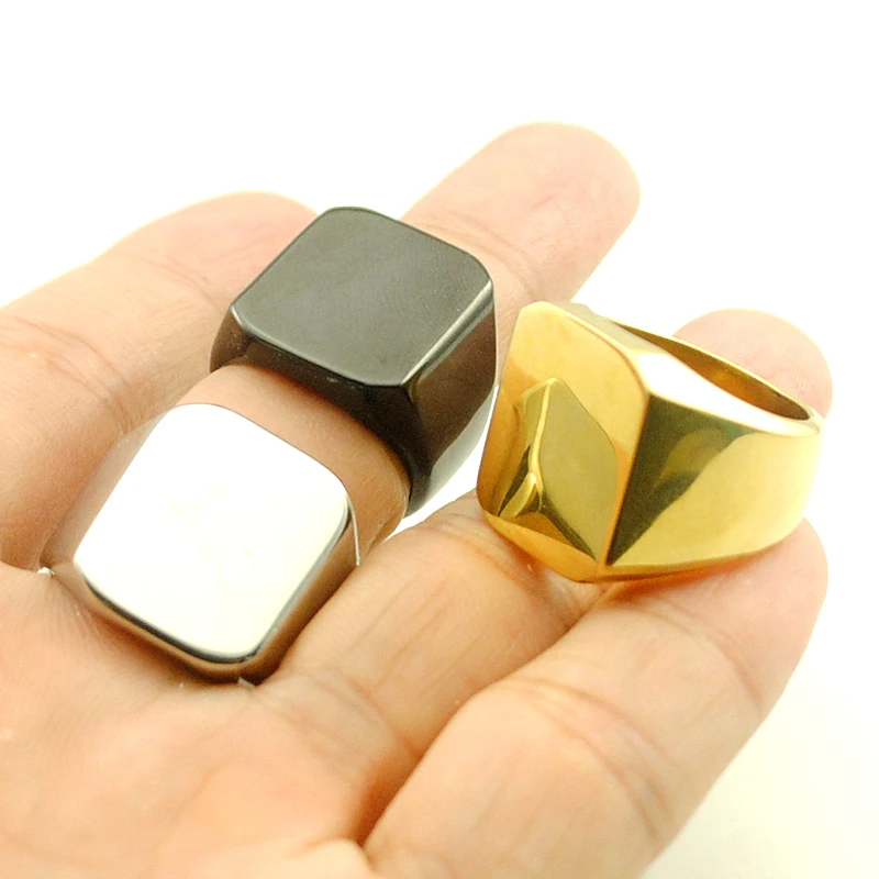 

New Fashion Simple 316L Titanium Steel Blank Plain Men Ring Jewelry 2016 HR037