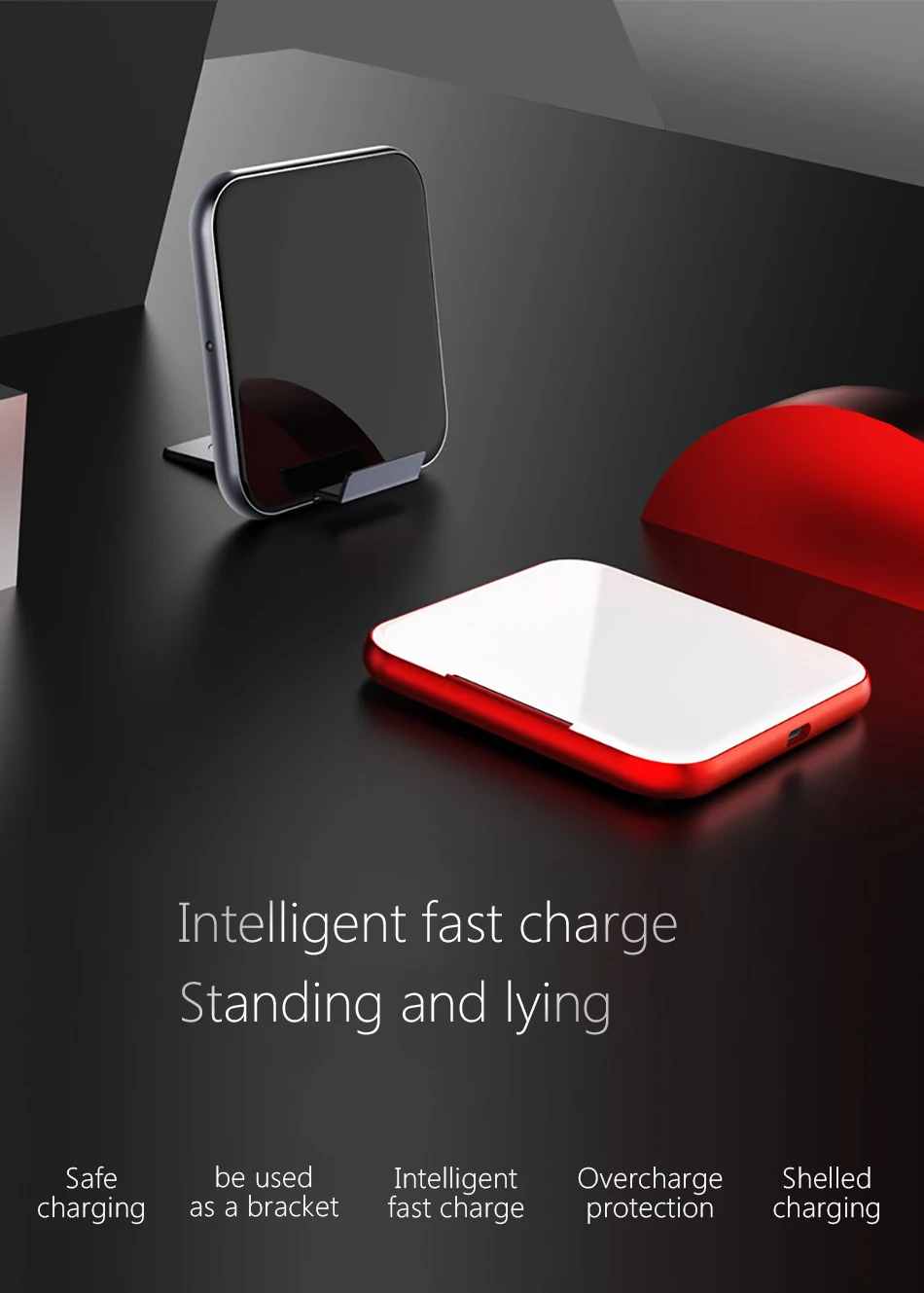 !ACCEZZ Mirror Phone Stand Charger 7.5W Fast Qi Wireless Charging For iPhone X 8 Plus XS MAX XR MIX 2S 10W Charge For Samsung S8 (2)