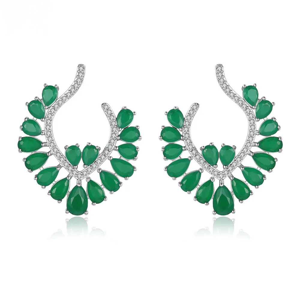 

Bilincolor crystal cubic zirconia green flower earrings female for bridal